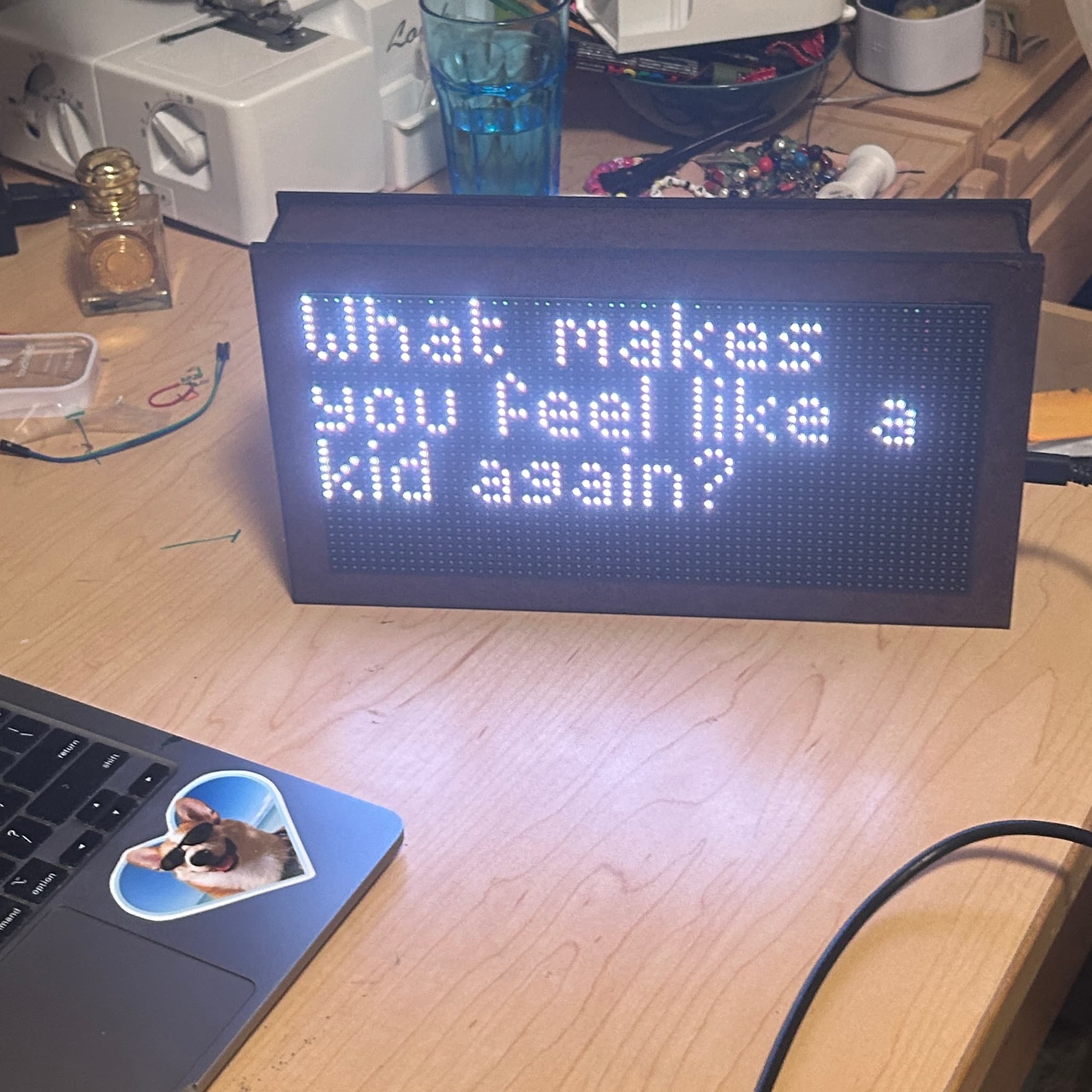 LCD screen displaying prompt